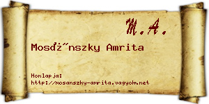 Mosánszky Amrita névjegykártya